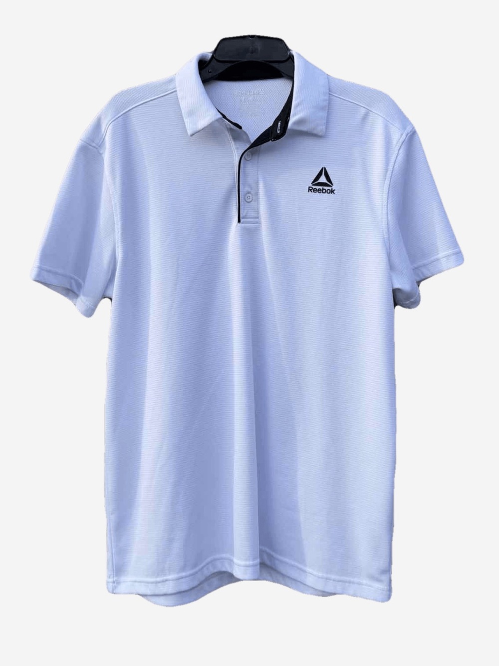 Reebok Men’s Pale Blue Polo Shirt with Black Trim